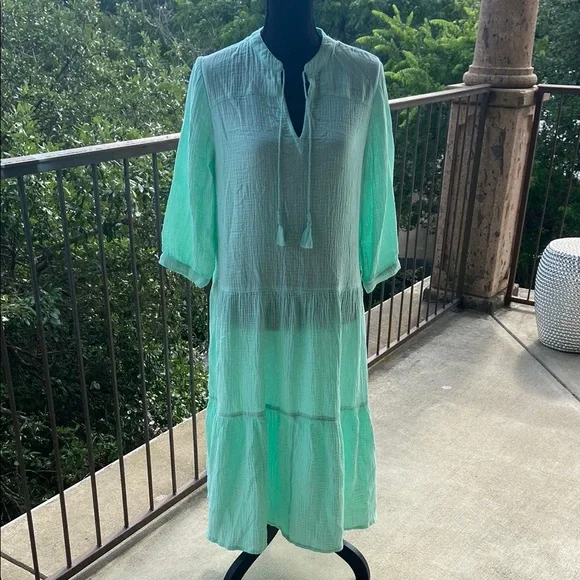 Soft Surroundings | Dresses | Nwt Soft Surroundings Mint Green Long Sleeve  Maxi Dress Large | Poshmark